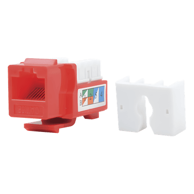 Módulo Jack Keystone / Cat5e / Terminación 110 / RJ45 / Sin Blindaje / Color Rojo