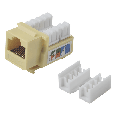 Jack Keystone Cat5e / Terminación 110 Punchdown / RJ45 Sin Blindaje / 90° / 24-26 AWG / Amarillo