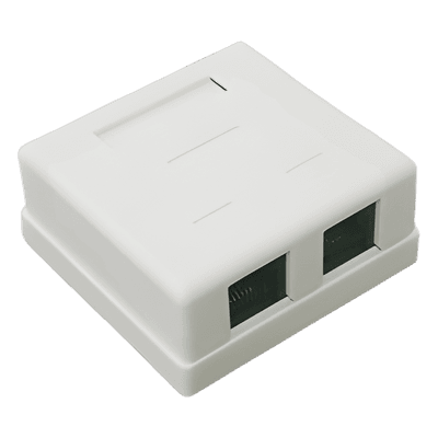Caja de Pared / 2 Puertos / Cat5e Clase D / RJ11 Telefónico / T568A-B / Superficial