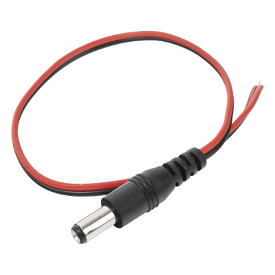 Cable Pigtail DC / Conector Macho 5.5 x 2.1 mm / Calibre 22AWG / 28.5 cm / Polarizado / 12 VCC
