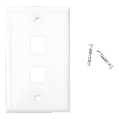 Placa de Pared / 2 Puertos Keystone / Montaje Vertical / UL 94V-0 / 70 x 115 mm (2.75 x 4.52 in)