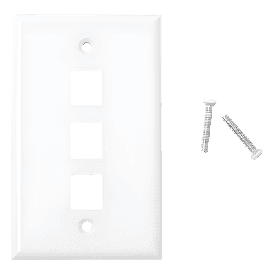 Placa de Pared / 3 Puertos Keystone / Vertical / Termoplástico UL94V-0 / 2.75'x4.52'