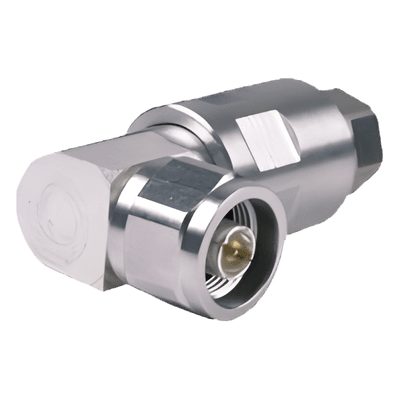 Conector RF N Macho / Ángulo Recto / IP68 / 50 Ω / 0–10200 MHz / Cable 1/2" (12.7 mm) / 500 Ciclos