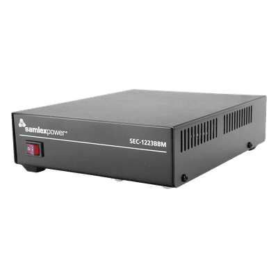 Fuente de Poder Conmutada / 13.8 VCC / 23 A Continua / 25 A Máxima / Cargador de Baterías Integrado / 120 VCA Entrada