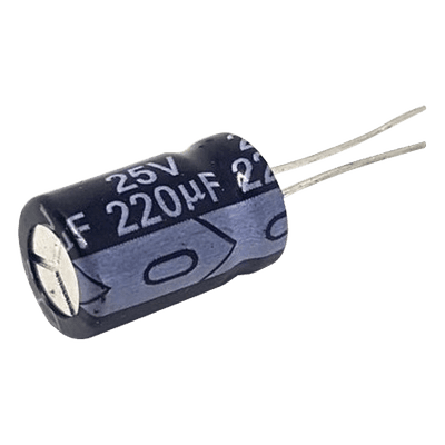 Capacitor Electrolítico Radial / 220 µF / 25 Vdc / 105 °C / 8 x 11 mm