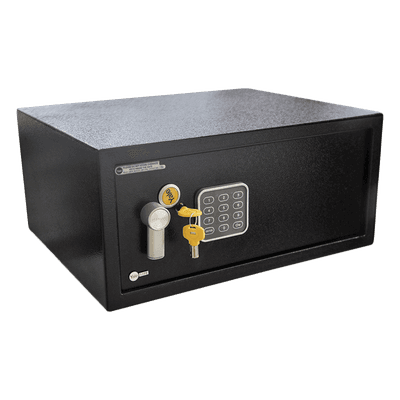 Caja Fuerte Electrónica / Capacidad Laptop 17" / Acero Calibre #16 y #9 / Cerradura Electrónica 3-8 Dígitos / 100,000 Combinaciones / Pilas AA