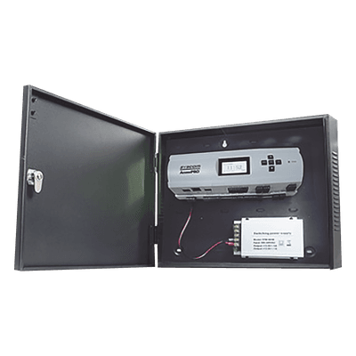 Controlador de Acceso / 4 Puertas / Biometría Integrada / 3,000 Huellas / Compatible con Sistemas de Elevadores (10 Pisos) / Incluye Gabinete y Fuente de Alimentación 12Vcc/5A