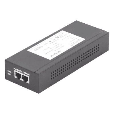 Inyector Super Hi-PoE / 56 Vcc / 60 Watts / Para Domos HIKVISION PTZ / IP (-AE / DE) / Soporta 802.3 af / at / Para Aplicaciones de CCTV