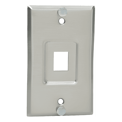 Placa de Pared Vertical / Acero Inoxidable / 1 Puerto Keystone / 2.75 x 4.5 pulg. / RoHS