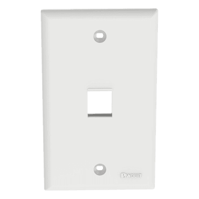 Placa de Pared Vertical / Estilo Plano / 1 Puerto Keystone / ABS / 69.8 x 114.3 mm / 2.75 x 4.5 pulg. / Blanco