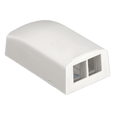 Caja de Montaje en Superficie / 2 Módulos Keystone / ABS Blanco Mate / 1.95 x 1.13 x 3.65 in