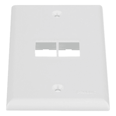 Placa de Pared Vertical / 2 Puertos Keystone / Montaje Vertical / 69.8 x 114.3 mm / 2.75 x 4.5 pulg. / Blanco