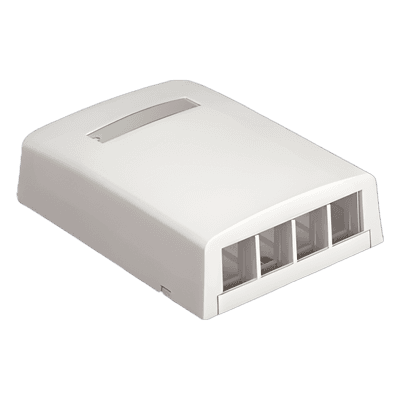 Caja de Montaje en Superficie / 4 Módulos Keystone / ABS / 82.8 x 31.2 x 83.3 mm / Blanco