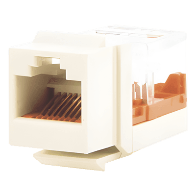 Jack Keystone / Cat 5e / 8P8C / Leadframe / T568A-B / Sin Blindaje / Blanco Mate