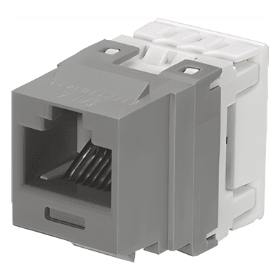 Jack Keystone / Cat 6 / Clase E / 250 MHz / Impacto 110 / RJ45 / Gris