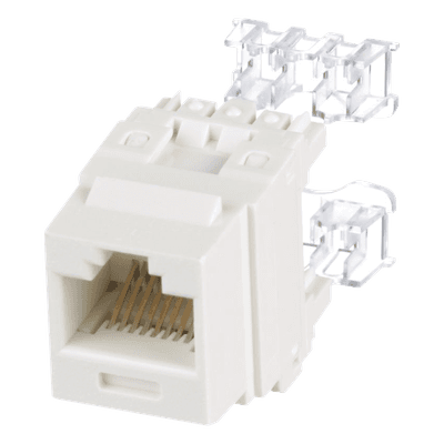Jack Keystone / Cat 6 Clase E / Terminación 110 / RJ45 / 1 Puerto / Blanco Mate