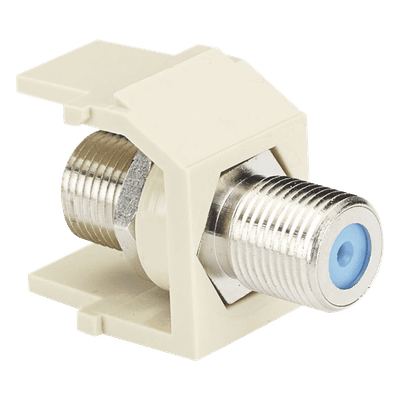 Módulo Acoplador Coaxial Tipo F / Keystone / 75 Ohms / 3.0 GHz / 1.17 x 0.86 pulgadas / Blanco Mate