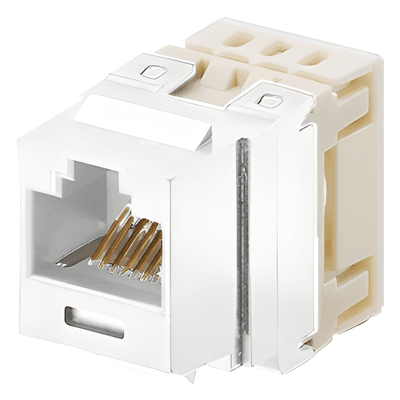 Jack Keystone / Cat 5e / Impacto 110 / RJ45 / 8P8C / UTP / Blanco Mate