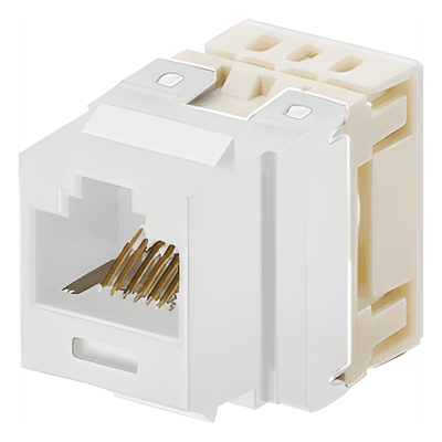 Jack Keystone / Cat 5e / RJ45 / Terminación 110 / T568A/B / 1 Puerto / Blanco