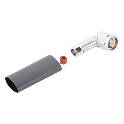 Conector Coaxial Tipo N Macho / Ángulo Recto / Cable FSJ1-50A 1/4" / 0-6000 MHz / Potencia Pico 6.4 kW / IP68