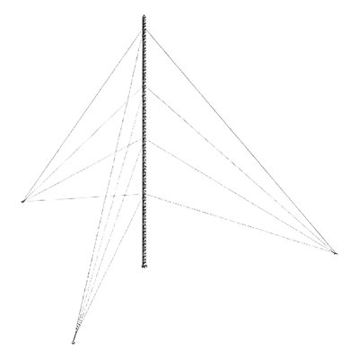 Torre Arriostrada de Piso / 3 m (9.8 ft) de Altura / Carga Axial 350 kg / Resistencia Viento 200 km/h / Galvanizado Electrolítico ASTM B-633 / 1 Tramo