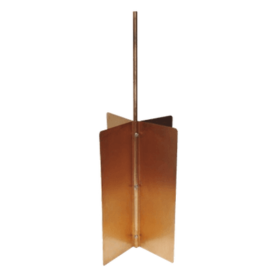 Electrodo de Tierra Tipo Rehilete / Diseño Cruceta Cobre / Fosa 50x50x80 cm (1.6x1.6x2.6 ft) / Acabado Cobrizado Terzo / Norma NOM-001-SEDE-2012