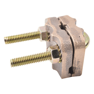 Conector de Puesta a Tierra / Varilla 5/8" a 1" / Cable 4 a 3/0 AWG / Tubería 3/8" a 3/4" / Bronce
