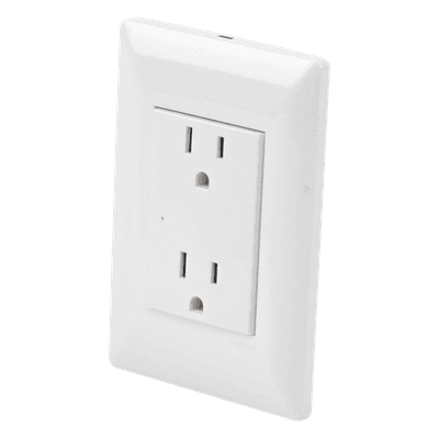 Contacto Inteligente de Pared / Supresión de Picos Tipo A / 120 VAC / 15A / Doble / Empotrable 12 x 8 x 0.5 cm (4.7 x 3.1 x 0.2 in)