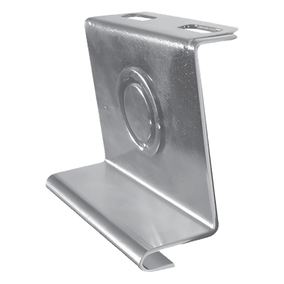 Placa de Salida a Tubo Automática / 66 mm / Tuberías 1/2 a 2 pulgadas / Abrazadera Tipo U / Acabado Electro Zinc