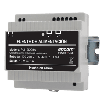 Fuente Industrial / Entrada 100-240 VCA / Salida 11.2-14.2 VCC / 5 A / Eficiencia >83% / -20°C a 45°C / 97x87x54.5 mm