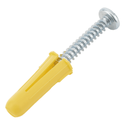Kit de Fijación / 20 Taquetes de 1" (25.4 mm) / 20 Tornillos 8 mm x 1" (25.4 mm) / Doble Expansión / Carga 50 kg / Polietileno HDPE