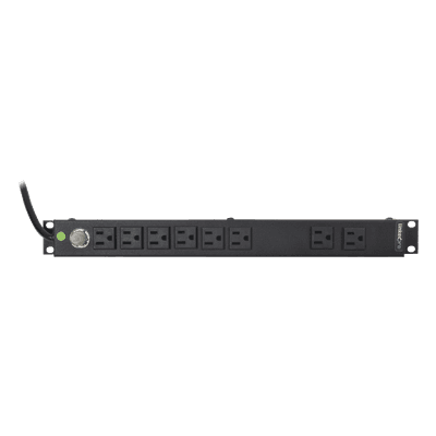 Multicontacto Horizontal (PDU) de 8 Contactos (NEMA 5-15R) Rack 19" 1UR. Voltaje Entrada/Salida: 120Vca/15A