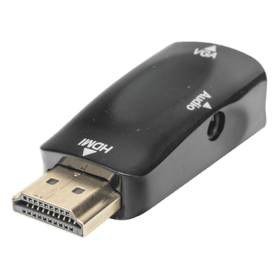 Adaptador (Convertidor) HDMI a VGA  / HDMI Macho a VGA Hembra / Resolución 1920x1080 @ 60Hz  / Adaptador de Audio de 3.5 mm / Chapado en Níquel