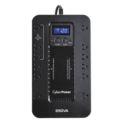 UPS de 850 VA/510 W, Topología Standby con Modo Ahorrador ECO, Entrada 120 Vca NEMA 5-15P, Con 12 Tomas NEMA 5-15R