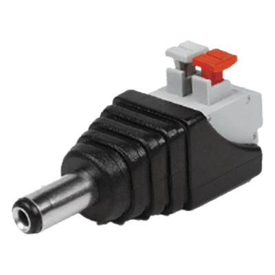 Adaptador de Alimentación / Jack 3.5 mm Macho Polarizado / 12 Vcc / Terminales Push / Pin Cobre 2.1 mm