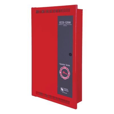 Amplificador de Evacuación por Voz / 125 W / 4 Circuitos de Altavoz Expandibles a 8 / Fuente con Respaldo de Batería / Supervisión 6 Hilos