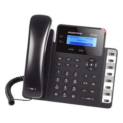 Teléfono IP / 2 Líneas SIP / 8 Teclas BLF / Conferencia 3 Vías / Pantalla LCD 132x48 / PoE / Dual Gigabit