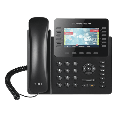 Teléfono IP Empresarial / 12 Líneas / 6 Cuentas SIP / Pantalla LCD Color 4.3 pulgadas / Bluetooth / Dual Gigabit / PoE / 48 Teclas BLF Programables