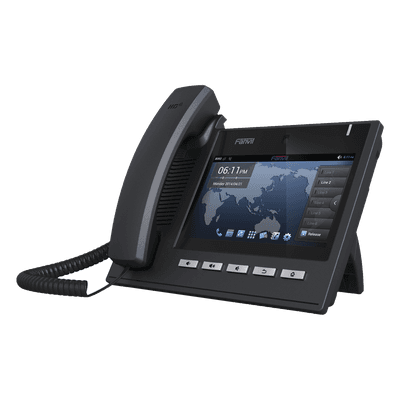 Teléfono IP Ejecutivo Para 6 Líneas SIP con Video Conferencia HD720, Pantalla Multi-Touch, Voz HD y Conferencia de 10 vías con Soporte Para PoE