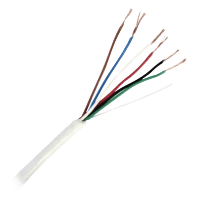 Bobina de Cable de 152 Metros (500 Pies) de 6 x 20 AWG / Blindado / Color Blanco / Aplicaciones en Control de Acceso, Audio e Instrumentación