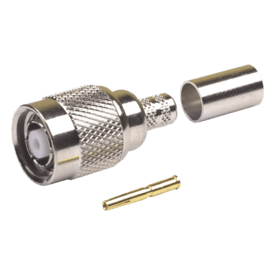 Conector Coaxial TNC Macho Inverso / Anillo Plegable / Cables LMR-240 y RG-8/X / Níquel / Oro / Teflón
