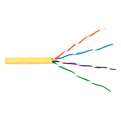 Bobina de Cable de 305 Metros (1000 Pies) UTP Cat6 Riser / Color Amarillo / UL, CMR, Probado a 350 Mhz / Para Aplicaciones de CCTV, Redes de Datos, IP Megapixel, Control RS485
