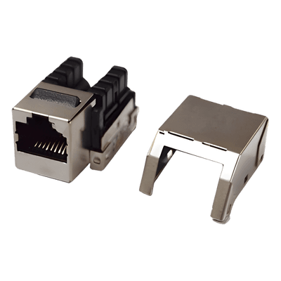 Módulo Jack Keystone / Cat5e Clase D / STP Blindado Metal / Terminación 110 / 90°