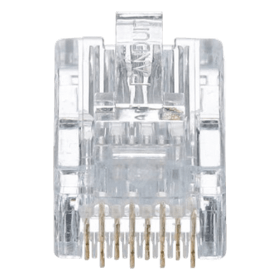 Plug RJ45 / Cat5e / 24-26 AWG / 50 µin Oro / 2500 Ciclos / 50 Piezas / -10°C a 60°C