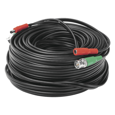 Cable Coaxial (BNC RG59) + Alimentación / SIAMES / 30 Metros (98.43 Pies) / 100% COBRE / Para Cámaras 4K / Uso Interior y Exterior