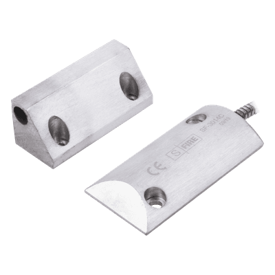 Contacto Magnético de Piso / Salida Dual NC/NA / GAP 65 mm (2.5 in) / Cubierta de Aluminio / Cable Blindado 55 cm / Certificación UL & CE
