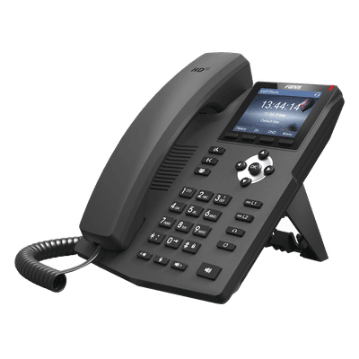 Teléfono IP empresarial para 2 lineas SIP con pantalla LCD de 2.8 pulgadas a color, puertos Gigabit y conferencia de 3 vías, PoE
