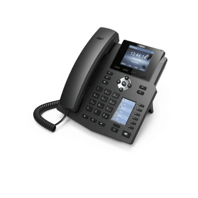 Teléfono IP Empresarial / 4 Líneas SIP / 2 Pantallas LCD / 6 Teclas BLF/DSS / Puertos Gigabit / PoE / Conferencia 3 Vías
