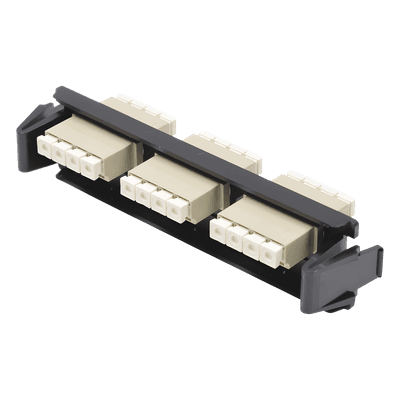 Placa Acopladora de Fibra Óptica / 12 Fibras Multimodo / Conectores LC Quad / Color Beige / Quick-Pack