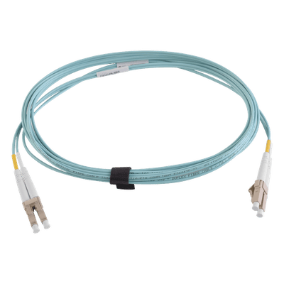 Jumper de Fibra Óptica / Multimodo OM4 50/125 / LC-LC Duplex / OFNR / Aqua / 1 m (3.28 ft)